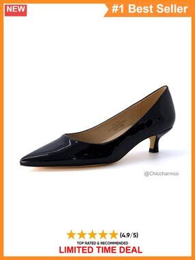 Kitten Heel Pointed Toe Slip On Dress Pump Memory Foam Low Heel